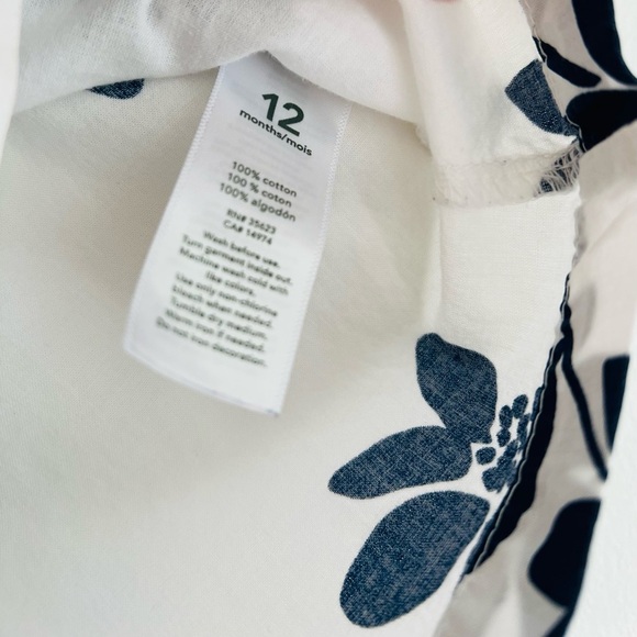 Carter's Aloha Beach White and Blue Floral Kids Blouse Baby Girl 12 Months - Picture 2 of 5